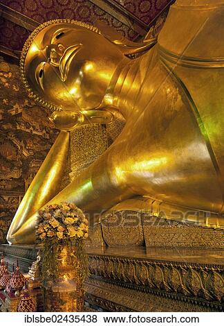 "Head of the Reclining Buddha in Wat Pho, Krung Thep, Bangkok, Thailand, Asia" View Large Photo Image Stock Photo - "Head of the Reclining Buddha in Wat Pho, Krung Thep, Bangkok, Thailand, Asia". Fotosearch