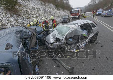 "Head-on collision of a Dacia Logan with an Opel Corsa, rescue workers at the accident site, Boblingen, Baden-Wurttemberg, Germany, Europe" View Large Photo Image Stock Photograph - "Head-on collision of a Dacia Logan with an Opel Corsa, rescue workers at the accident site, Boblingen, Baden-Wurttemberg, Germany, Europe". Fotosearch