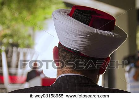 Stock Photography - "Headdress of a Sunni cleric, mufti, Beirut, Lebanon, Asia". Fotosearch