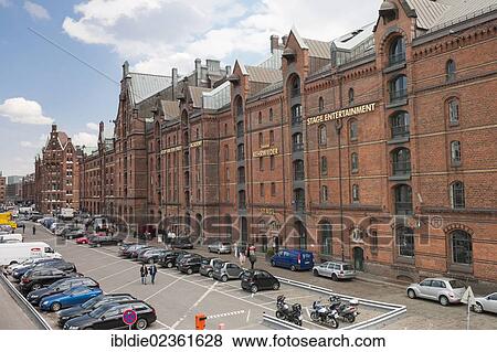 Stock Photo - "Headquarters of Stage Entertainment, Speicherstadt, the historic warehouse district, Hamburg, northern Germany, Europe". Fotosearch