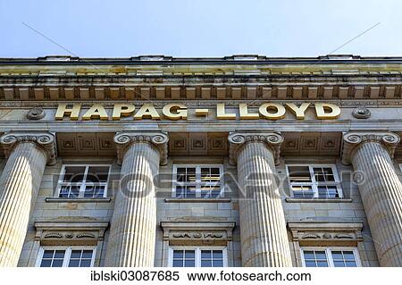 Stock Photography - "Headquarters of the transport and logistics company Hapag-Lloyd AG, Hamburg, Hamburg, Germany, Europe". Fotosearch