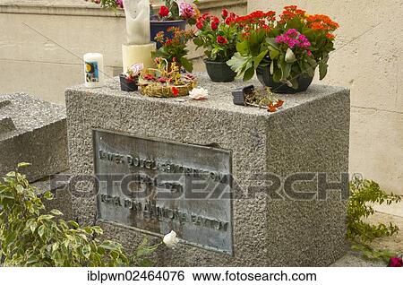 Stock Photograph - "Headstone, Pere Lachaise cemetery, Paris, France, Europe". Fotosearch