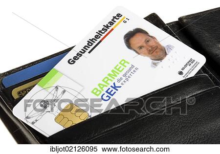 Stock Photography - "Health card from Barmer Ersatzkasse, BEK, electronically readable ID card for members of the health insurance, can save personal identity information together with the health data of patients, Germany, Europe". Fotosearch