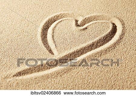 "Heart, drawn in sand" View Large Photo Image Stock Photograph - "Heart, drawn in sand". Fotosearch