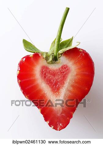 Heart shaped strawberry half View Large Photo Image Stock Image - Heart shaped strawberry half. Fotosearch