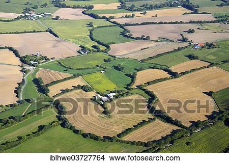 "Hedgerow landscape, trees surrounding the fields to protect them, aerial view, Plon, Schleswig-Holstein, Germany, Europe" View Large Photo Image Picture - "Hedgerow landscape, trees surrounding the fields to protect them, aerial view, Plon, Schleswig-Holstein, Germany, Europe". Fotosearch