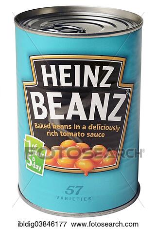 "Heinz Beanz, a tin of baked beans" View Large Photo Image Stock Photo - "Heinz Beanz, a tin of baked beans". Fotosearch