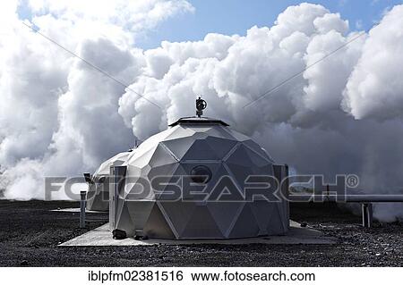 Stock Photograph - "Hellisheidikraftverk (Hellisheioikraftverk), thermal borehole power plant, Hellisheidi, Iceland, Europe". Fotosearch