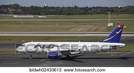 "Hello HB-JIX Airbus A 321-214 aircraft on the manoeuvring area, Duesseldorf International Airport, Duesseldorf, North Rhine-Westphalia, Germany, Europe" View Large Photo Image Stock Image - "Hello HB-JIX Airbus A 321-214 aircraft on the manoeuvring area, Duesseldorf International Airport, Duesseldorf, North Rhine-Westphalia, Germany, Europe". Fotosearch