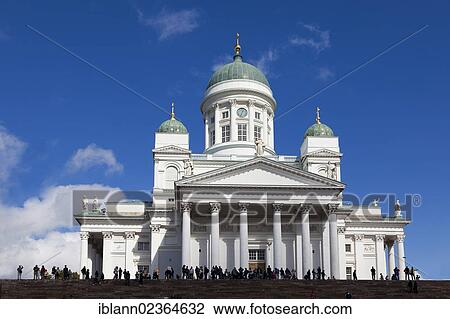 Stock Image - "Helsinki Cathedral, Senate Square, Helsinki, Finland, Europe". Fotosearch