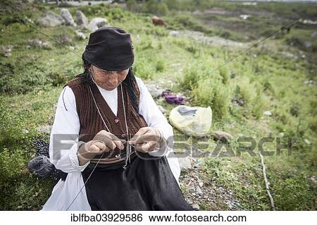 "Herdswoman on the field, tradtitional knitting, near Shkodra, Albania, Europe" View Large Photo Image Stock Photograph - "Herdswoman on the field, tradtitional knitting, near Shkodra, Albania, Europe". Fotosearch