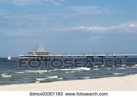 Stock Image - "Heringsdorf Pier, Heringsdorf, Usedom, Mecklenburg-Western Pomerania, Germany, Europe". Fotosearch