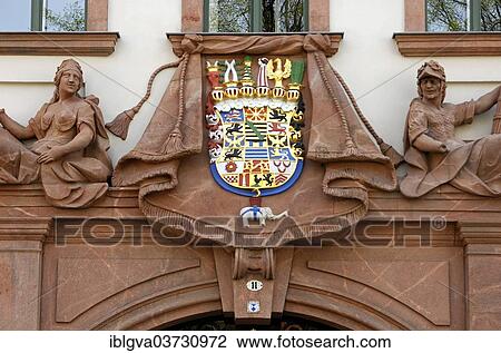 "Heritage-protected crest on the District Court building, Altenburg, Thuringia, Germany, Europe" View Large Photo Image Stock Image - "Heritage-protected crest on the District Court building, Altenburg, Thuringia, Germany, Europe". Fotosearch