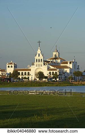 "Hermitage of El Rocio in the lagoon of the Donana National Park, El Rocio, Costa de la Luz, Andalusia, Spain, Europe" View Large Photo Image Stock Image - "Hermitage of El Rocio in the lagoon of the Donana National Park, El Rocio, Costa de la Luz, Andalusia, Spain, Europe". Fotosearch