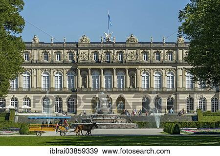 "Herrenchiemsee New Palace, Fountain of Latona, Schlosspark palace gardens, Herreninsel island, Chiemsee lake, Chiemgau, Upper Bavaria, Bavaria, Germanyny" View Large Photo Image Stock Photo - "Herrenchiemsee New Palace, Fountain of Latona, Schlosspark palace gardens, Herreninsel island, Chiemsee lake, Chiemgau, Upper Bavaria, Bavaria, Germanyny". Fotosearch