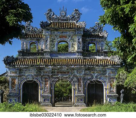 Stock Image - "Hien Nhon Gate in the Imperial Palace of Hoang Thanh, citadel, Hue, Provinz Thua Thien-Hue, Vietnam, Asia". Fotosearch