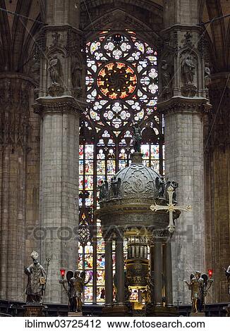 Stock Image - "High altar and choir, Milan Cathedral, Milan, Lombardy, Italy, Europe". Fotosearch