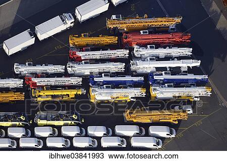 "High and Heavy goods, special vehicles for export, UNIKAI, aerial view, Port of Hamburg, Hamburg, Germany, Europe" View Large Photo Image Stock Image - "High and Heavy goods, special vehicles for export, UNIKAI, aerial view, Port of Hamburg, Hamburg, Germany, Europe". Fotosearch