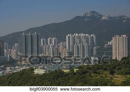Stock Photography - "High-rise buildings, Aberdeen, Hong Kong Island, Hong Kong, China, Asia". Fotosearch