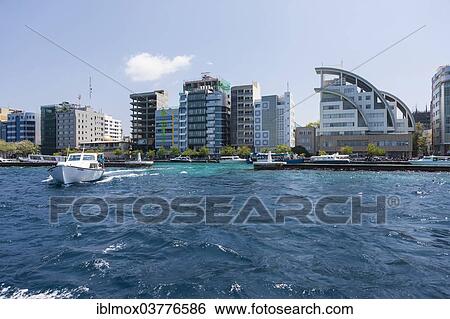 "High-rise buildings at the port of Male, North Male Atoll, Indian Ocean, Maldives, Asia" View Large Photo Image Stock Photograph - "High-rise buildings at the port of Male, North Male Atoll, Indian Ocean, Maldives, Asia". Fotosearch