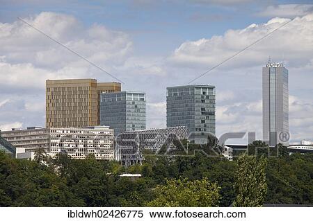 "High-rise buildings in the European quarter on Kirchberg Plateau, City of Luxembourg, Luxembourg, Europe, PublicGround, Europe" View Large Photo Image Stock Photography - "High-rise buildings in the European quarter on Kirchberg Plateau, City of Luxembourg, Luxembourg, Europe, PublicGround, Europe". Fotosearch