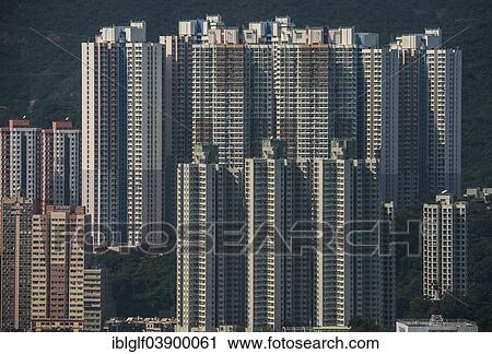 Stock Image - "High-rise buildings, residential buildings, Aberdeen, Hong Kong Island, Hong Kong, China, Asia". Fotosearch