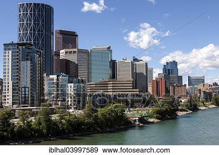 Stock Photo - "High-rise buildings, skyscrapers, skyline of downtown Calgary, Canada, North America". Fotosearch