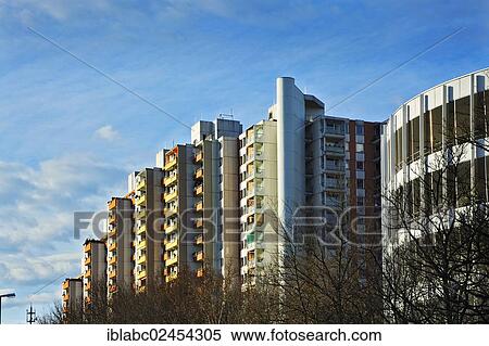 "High-rise residential apartment buildings from the seventies in the satellite city of Neuperlach, Munich, Bavaria, Germany, Europe" View Large Photo Image Stock Photography - "High-rise residential apartment buildings from the seventies in the satellite city of Neuperlach, Munich, Bavaria, Germany, Europe". Fotosearch