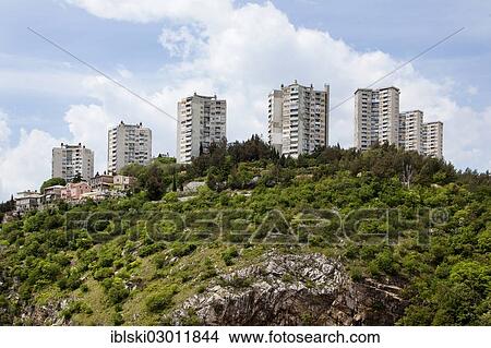 Picture - "High-rise residential buildings in Rijeka, Istria, Croatia, Europe, Rijeka, Croatia, Europe". Fotosearch
