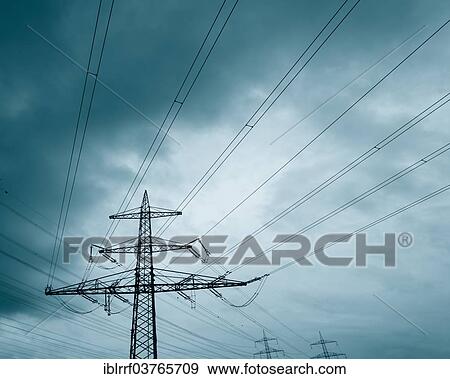High voltage electricity pylon View Large Photo Image Stock Photo - High voltage electricity pylon. Fotosearch