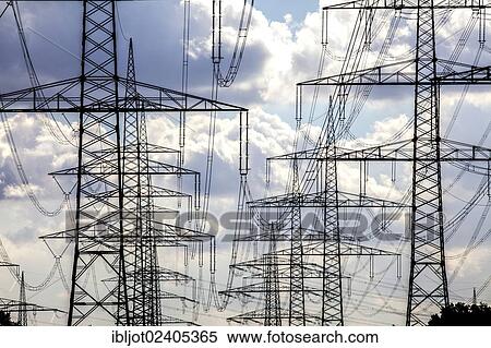 "High voltage power lines, at Gelsenkirchen Scholven, North Rhine-Westphalia, Germany, Europe" View Large Photo Image Stock Photography - "High voltage power lines, at Gelsenkirchen Scholven, North Rhine-Westphalia, Germany, Europe". Fotosearch
