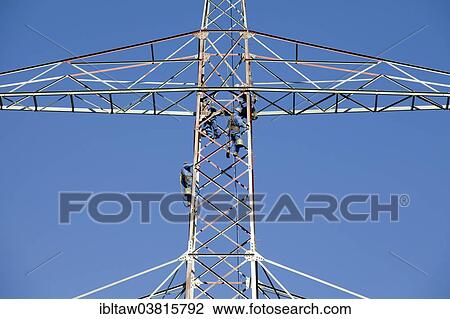 "High voltage transmission mast, overhead line maintenance, Hergarten, Eifel, North Rhine-Westphalia, Germany, Europe" View Large Photo Image Stock Image - "High voltage transmission mast, overhead line maintenance, Hergarten, Eifel, North Rhine-Westphalia, Germany, Europe". Fotosearch