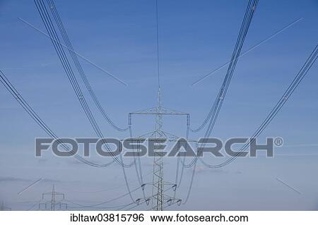 "High voltage transmission mast, overhead line, Hergarten, Eifel, North Rhine-Westphalia, Germany, Europe" View Large Photo Image Stock Photograph - "High voltage transmission mast, overhead line, Hergarten, Eifel, North Rhine-Westphalia, Germany, Europe". Fotosearch