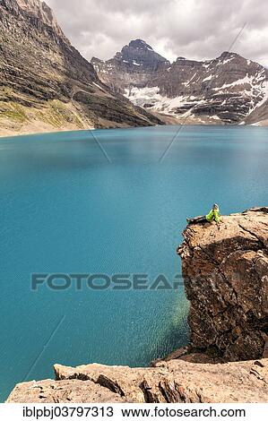 "Hiker at Lake McArthur, Yoho National Park, British Columbia, Canada, North America" View Large Photo Image Stock Image - "Hiker at Lake McArthur, Yoho National Park, British Columbia, Canada, North America". Fotosearch