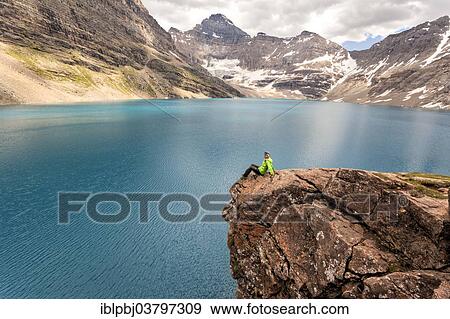 "Hiker at Lake McArthur, Yoho National Park, British Columbia, Canada, North America" View Large Photo Image Stock Photo - "Hiker at Lake McArthur, Yoho National Park, British Columbia, Canada, North America". Fotosearch