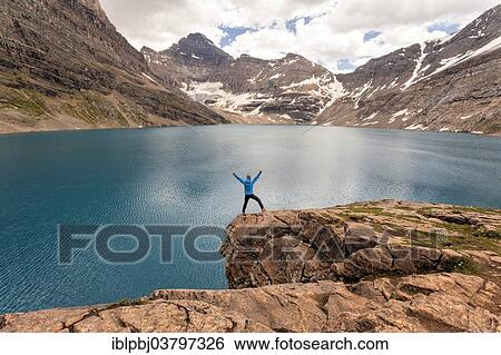 "Hiker at Lake McArthur, Yoho National Park, British Columbia, Canada, North America" View Large Photo Image Stock Photograph - "Hiker at Lake McArthur, Yoho National Park, British Columbia, Canada, North America". Fotosearch
