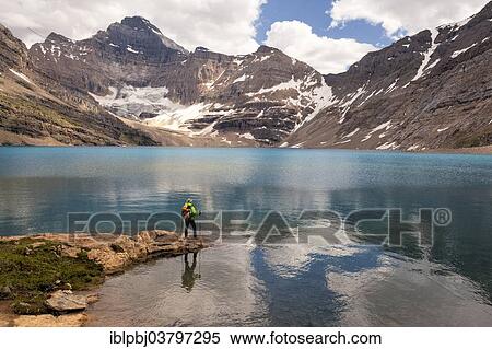 "Hiker at Lake McArthur, Yoho National Park, British Columbia, Canada, North America" View Large Photo Image Stock Photography - "Hiker at Lake McArthur, Yoho National Park, British Columbia, Canada, North America". Fotosearch