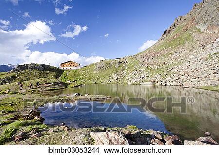 "Hiker during the descent from Mt Zufallferner to the Martell Hut, at back, Untere Kozenlacke Lake at front, Martelltal, Alpen, South Tyrol province, Trentino-Alto Adige, Italy, Europe" View Large Photo Image Picture - "Hiker during the descent from Mt Zufallferner to the Martell Hut, at back, Untere Kozenlacke Lake at front, Martelltal, Alpen, South Tyrol province, Trentino-Alto Adige, Italy, Europe". Fotosearch