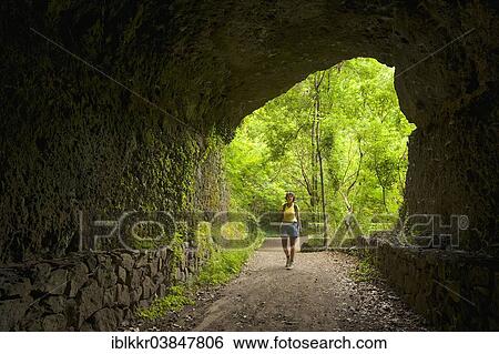 "Hiker in a rock tunnel, Los Tilos, La Palma, Canary Islands, Spain, Europe" View Large Photo Image Stock Photograph - "Hiker in a rock tunnel, Los Tilos, La Palma, Canary Islands, Spain, Europe". Fotosearch