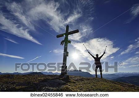 "Hiker on the summit of Mount Fellhorn, Reit im Winkl, Chiemgau, Upper Bavaria, Bavaria, Germany, Europe" View Large Photo Image Stock Photograph - "Hiker on the summit of Mount Fellhorn, Reit im Winkl, Chiemgau, Upper Bavaria, Bavaria, Germany, Europe". Fotosearch