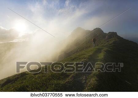 "Hiker on the summit of Mt Grosser Galtenberg in the evening light, Alpbachtal valley, Tyrol, Austria, Europe" View Large Photo Image Stock Photography - "Hiker on the summit of Mt Grosser Galtenberg in the evening light, Alpbachtal valley, Tyrol, Austria, Europe". Fotosearch