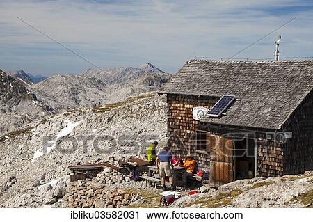 "Hikers at Edelweisserhuette refuge, Tennengebirge, Pongau, Salzburg state, Austria, Europe" View Large Photo Image Stock Image - "Hikers at Edelweisserhuette refuge, Tennengebirge, Pongau, Salzburg state, Austria, Europe". Fotosearch