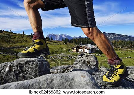 "Hikers at the Eggenalm mountain pasture, detail view of his legs, Reit im Winkl, Chiemgau region, Upper Bavaria, Bavaria, Germany, Europe" View Large Photo Image Stock Image - "Hikers at the Eggenalm mountain pasture, detail view of his legs, Reit im Winkl, Chiemgau region, Upper Bavaria, Bavaria, Germany, Europe". Fotosearch
