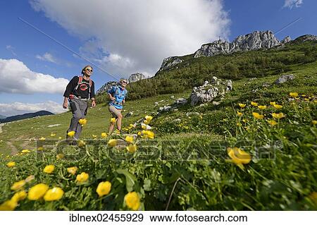 "Hikers in front of Kampenwand Mountain, Chiemgau, Bavaria, Germany, Europe" View Large Photo Image Stock Photo - "Hikers in front of Kampenwand Mountain, Chiemgau, Bavaria, Germany, Europe". Fotosearch
