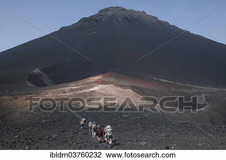 "Hikers in the volcanic landscapes of the volcano Pico do Fogo, Fogo National Park, Fogo island, Cape Verde, Africa" View Large Photo Image Stock Image - "Hikers in the volcanic landscapes of the volcano Pico do Fogo, Fogo National Park, Fogo island, Cape Verde, Africa". Fotosearch