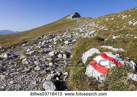 "Hiking mark on Kalbling Mountain, Ennstal Alps, Gesause National Park, Admont, Styria, Austria, Europe" View Large Photo Image Stock Image - "Hiking mark on Kalbling Mountain, Ennstal Alps, Gesause National Park, Admont, Styria, Austria, Europe". Fotosearch