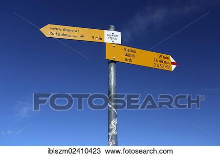 "Hiking signpost, Rigi, Switzerland, Europe" View Large Photo Image Stock Image - "Hiking signpost, Rigi, Switzerland, Europe". Fotosearch