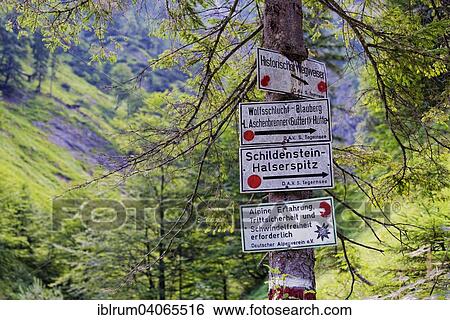 "Hiking signs at the Wolfsschlucht gorge, Wildbad Kreuth, Bavaria, Germany, Europe" View Large Photo Image Stock Photograph - "Hiking signs at the Wolfsschlucht gorge, Wildbad Kreuth, Bavaria, Germany, Europe". Fotosearch