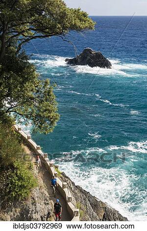 Stock Photo - "Hiking trail along the coast, Monterosso al Mare, Cinque Terre, La Spezia Province, Liguria, Italy, Europe". Fotosearch
