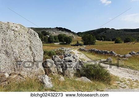 "Hiking trail GR7 in L'Aubaret village, The Causses and the Cevennes, UNESCO World Heritage, Cevennes National Park, Parc National des Cevennes, UNESCO Biosphere Reserve, Mont Lozere, Pont de Montvert, Lozere, Languedoc-Roussillon, France, Europe" View Large Photo Image Stock Image - "Hiking trail GR7 in L'Aubaret village, The Causses and the Cevennes, UNESCO World Heritage, Cevennes National Park, Parc National des Cevennes, UNESCO Biosphere Reserve, Mont Lozere, Pont de Montvert, Lozere, Languedoc-Roussillon, France, Europe". Fotosearch